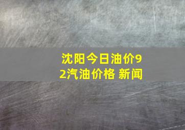 沈阳今日油价92汽油价格 新闻